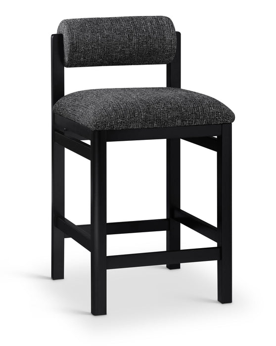 Roundhill - Fabric Counter Stool - Black Frame