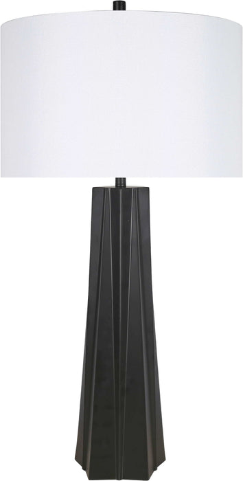 "Obsidian Glow" Metal Table Lamp (Set of 2) - Matte Black