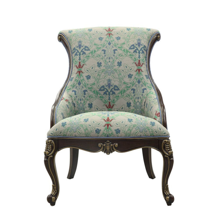 Ameena - Accent Chair - Fabric & Espresso