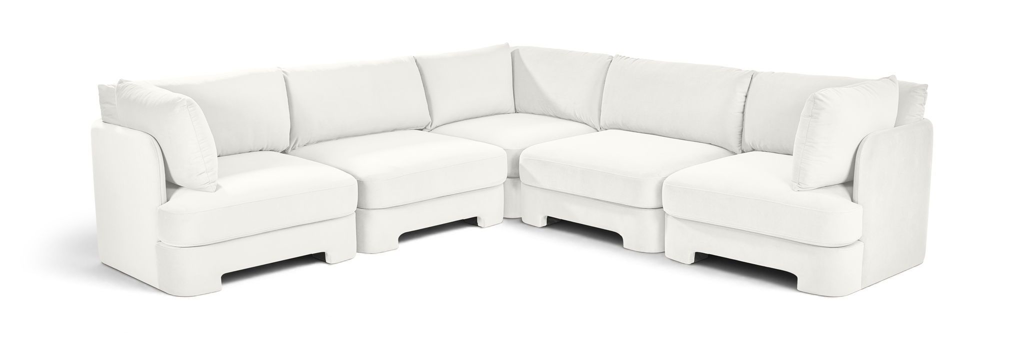 Hammond - Velvet Performance Fabric Upholstered 5 Piece Corner Sectional
