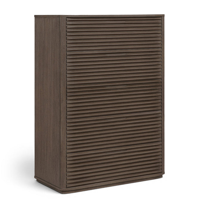 Morino - Oak Veneer And Solid Wood Chest - Brown