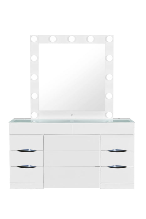 Ella - Vanity Set With Storage Stool - White