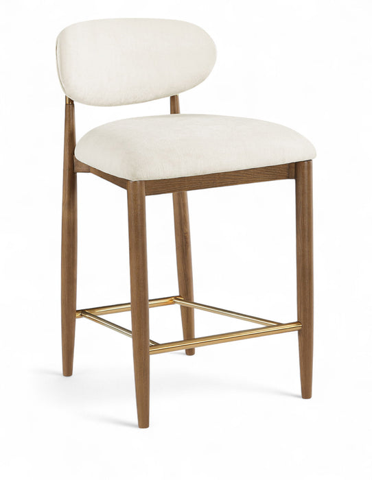 Riccio - Fabric Stool - Walnut Frame