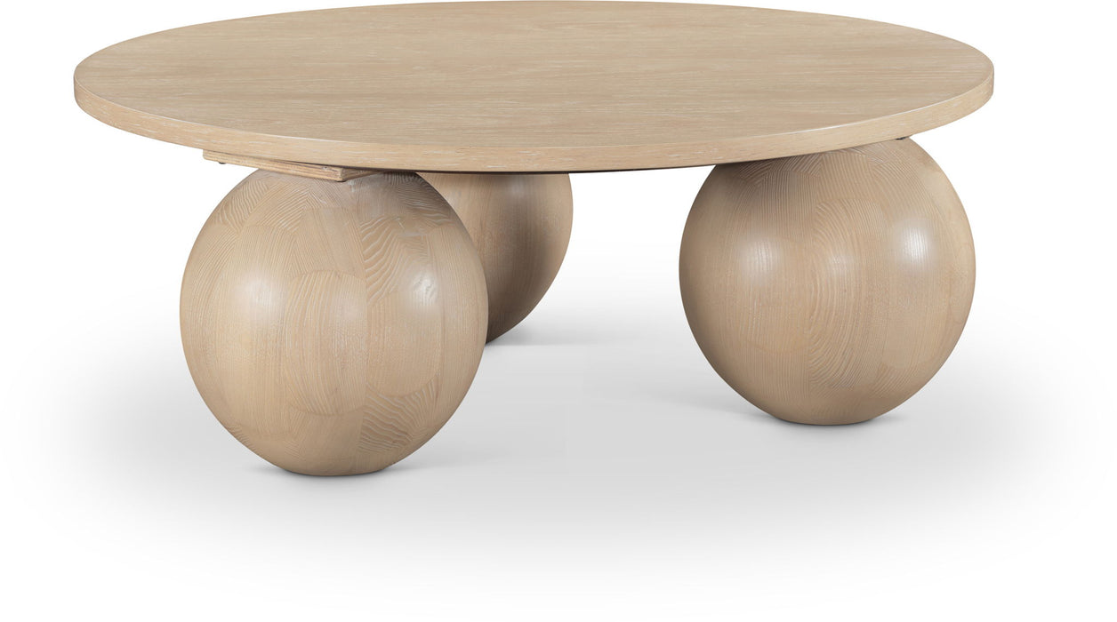 Fitch - Wood Oak Veneer Coffee Table - 3 Legs