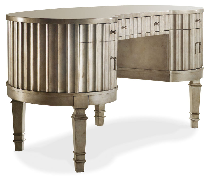 Melange - Fluted Kidney Desk - Pearl Silver