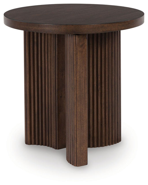 Korestone - Round End Table - Dark Brown - Albert's Furniture (Wayne, MI)