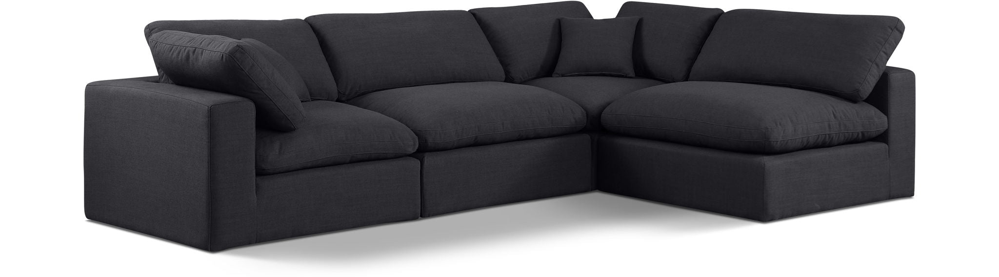 Comfy - 4 Piece Linen Fabric Modular Armless Sectional
