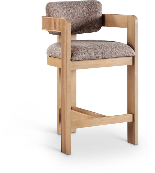 Sacha - Linen Stool With Natural Base