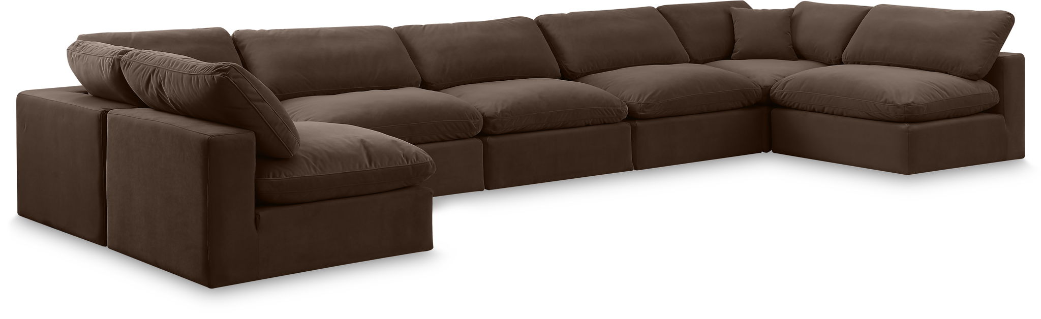 Comfy - 7 Piece Velvet Modular Armless Sectional