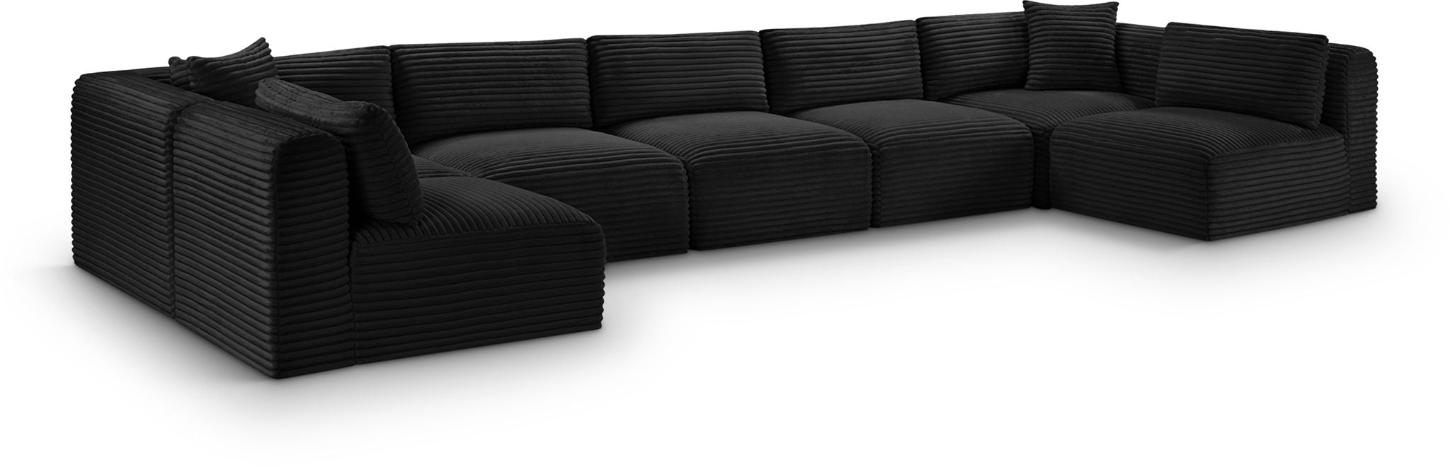 Shaggy - 7 Piece Modular U-Shaped Armless Sectional