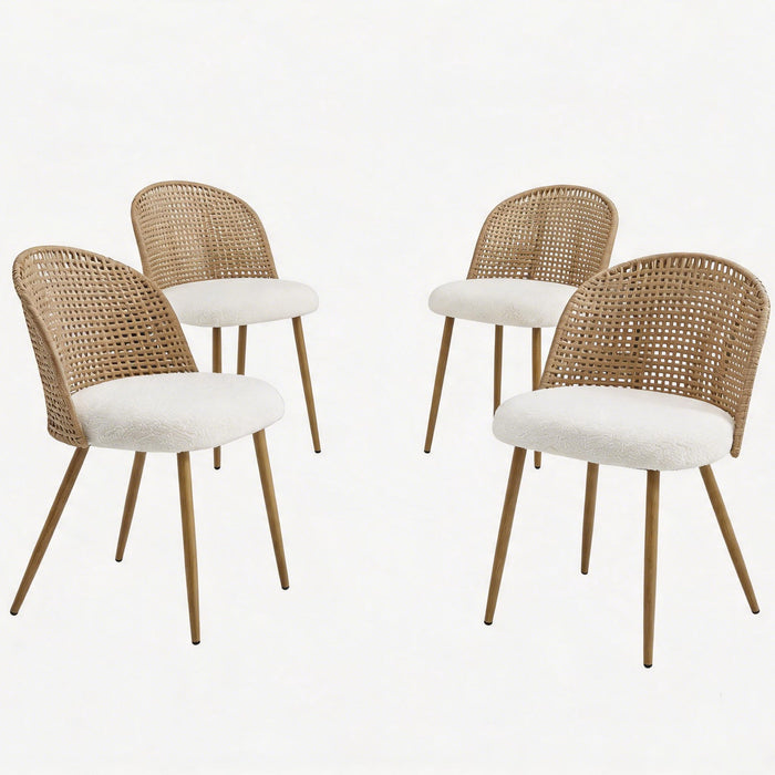 Dining Chairs (Set of 4) - Beige / Brown