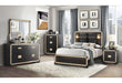 Blake - 6 Piece Queen Bedroom Set (Bed, Dresser, Mirror, 2 Nightstands, Chest) - Black / Gold - Albert's Furniture (Wayne, MI)