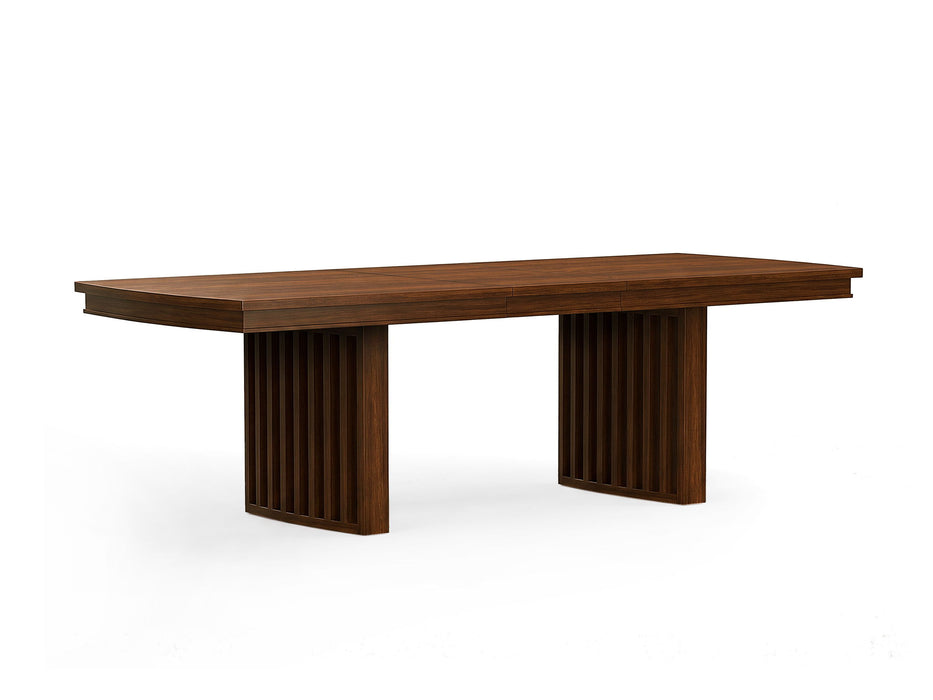 Reena - Extendable Trestle Dining Table - Rich Brown