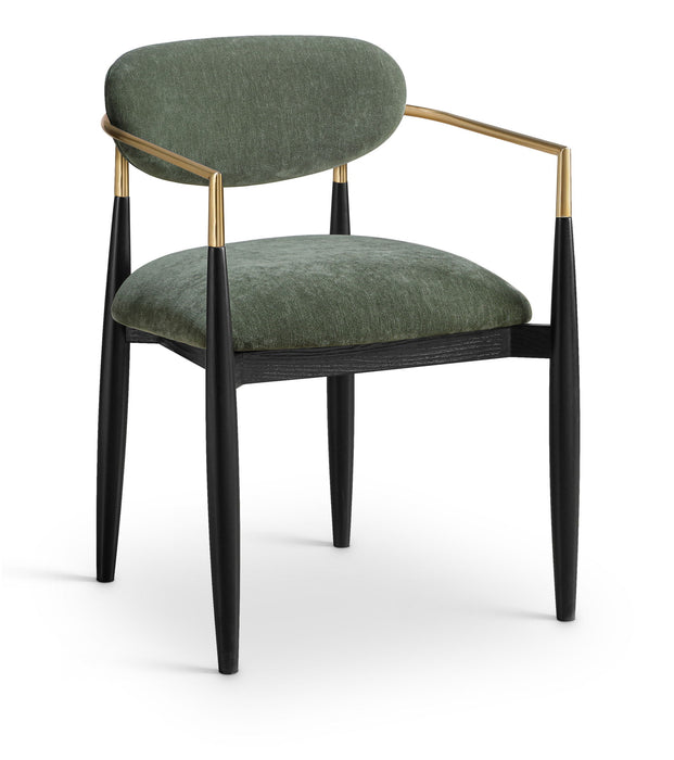 Riccio - Fabric Dining Arm Chair (Set of 2) - Black And Gold Frame