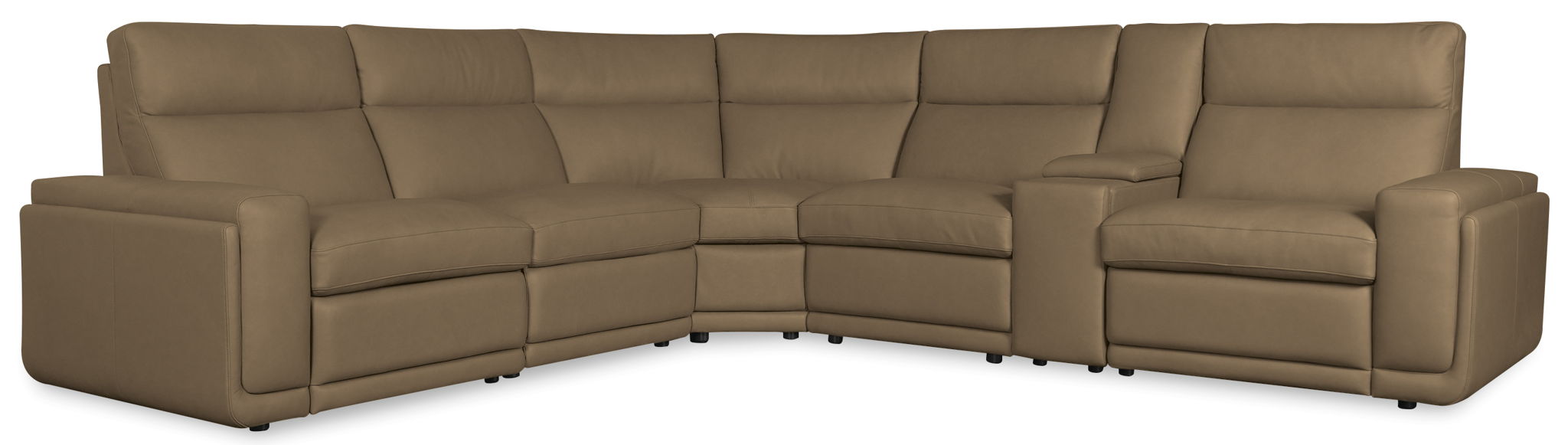 MS - Simone Six-Piece Power Reclining Sectional - Dark Brown