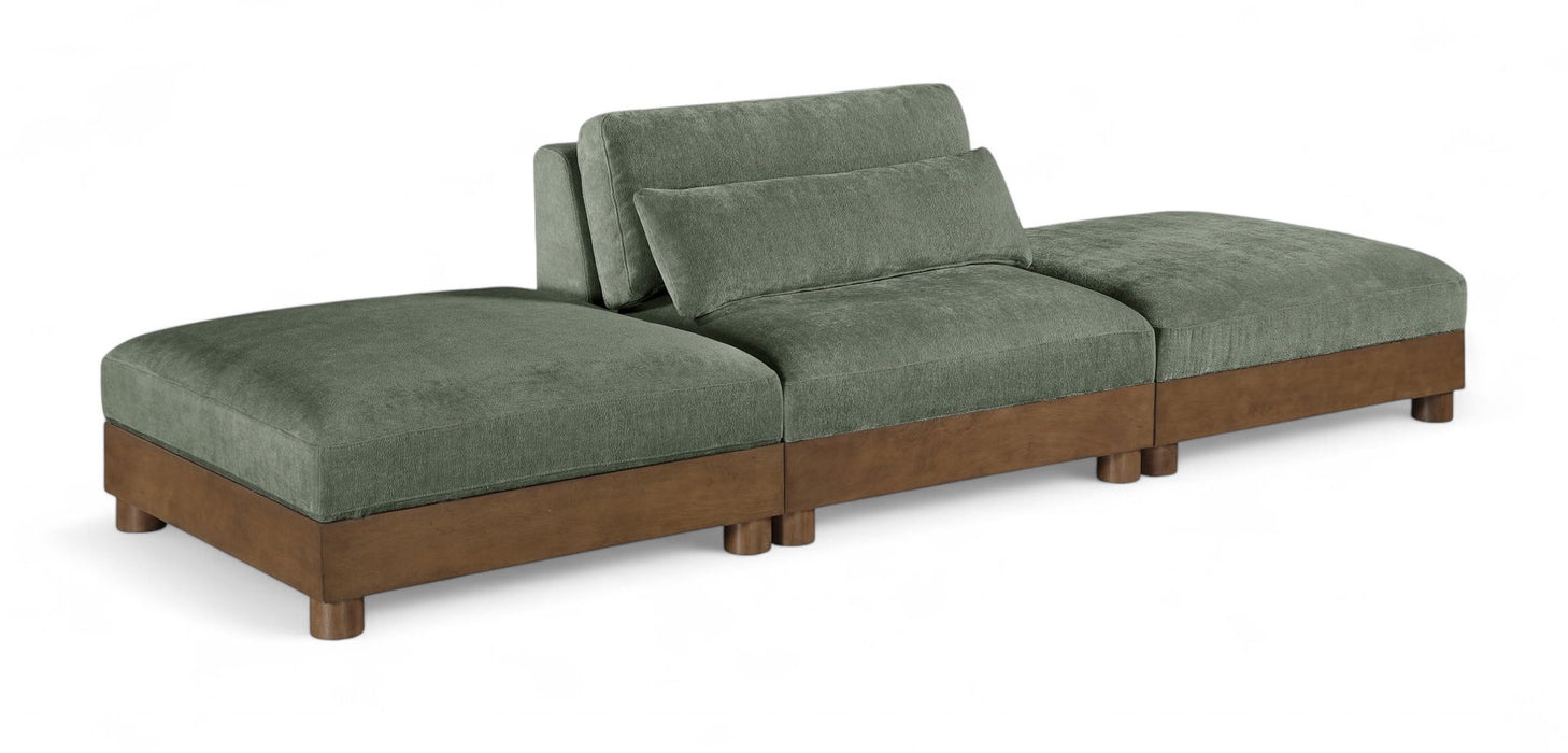 Turin - Chenille Fabric Upholstered Modular Sectional - Green