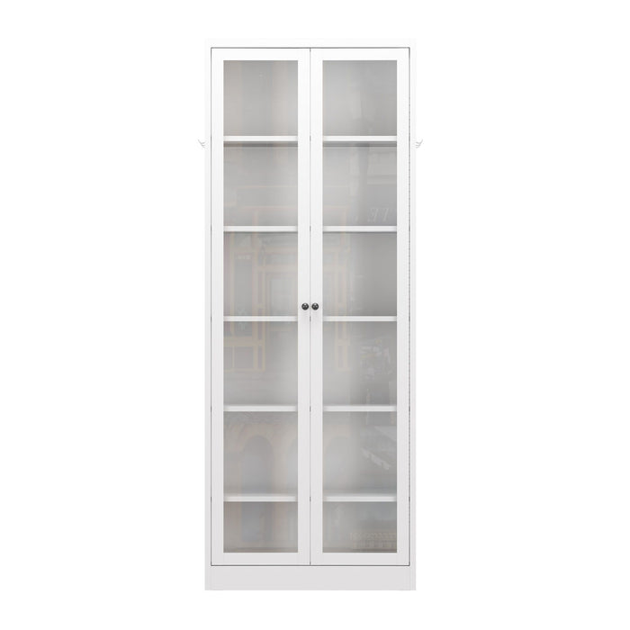 Industrial Metal Kitchen Pantry Cabinet With Adjustable Shelves - White