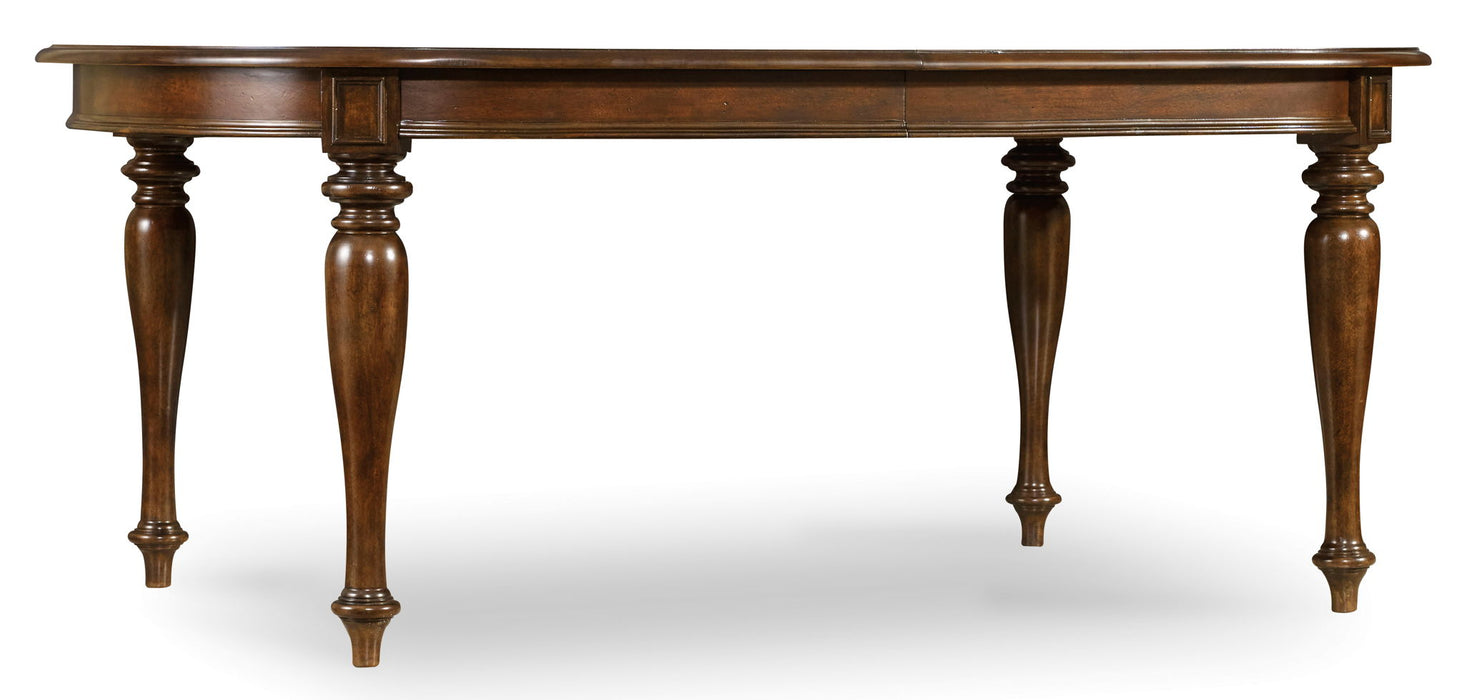 Leesburg - Leg Table With Two 18" Leaves - Dark Brown