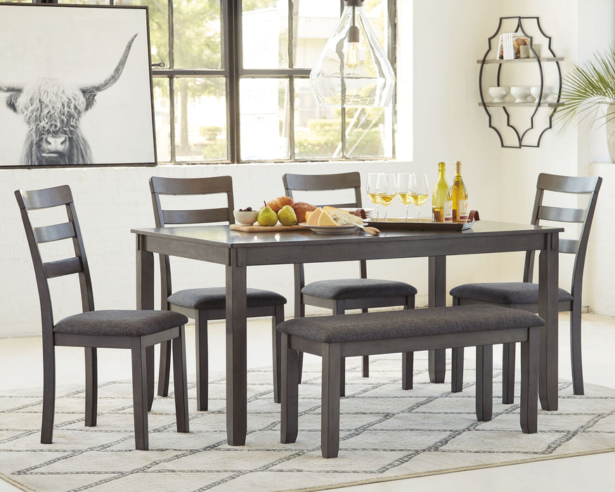 Bridson - RECT DRM Table Set (Set of 6) - Gray - Albert's Furniture (Wayne, MI)