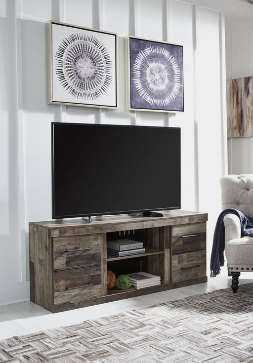 Derekson - LG TV Stand w/Fireplace Option - Multi Gray - Albert's Furniture (Wayne, MI)