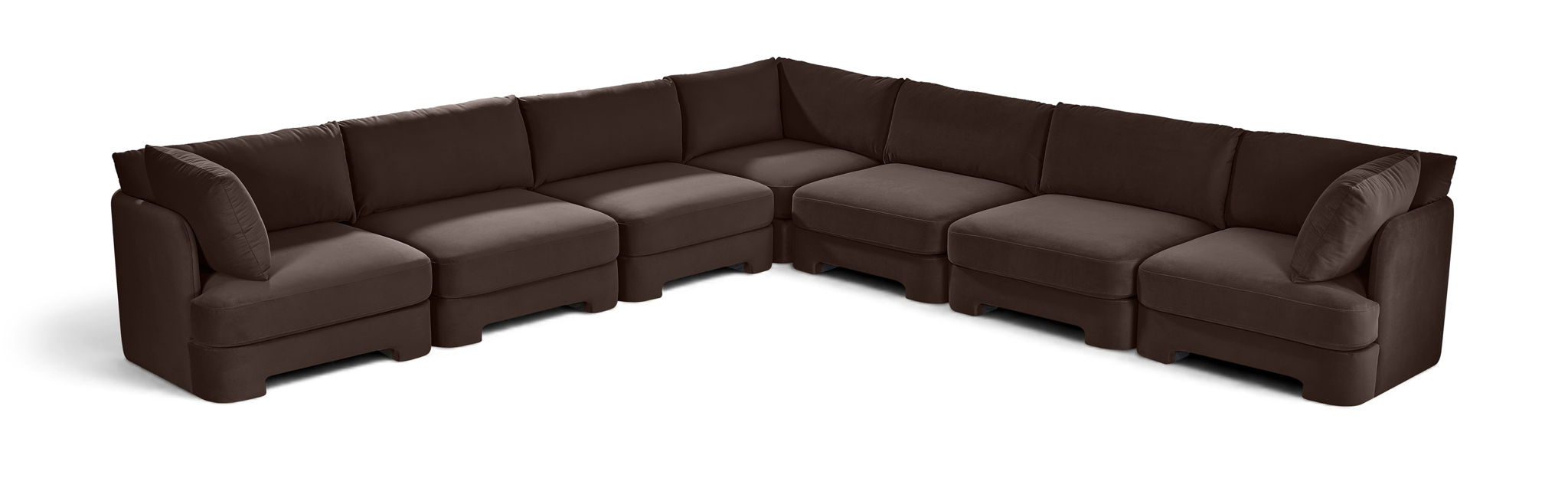 Hammond - Velvet Performance Fabric Upholstered 7 Piece Corner Sectional