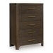 Radkin - Five Drawer Chest - Burnished Brown - Albert's Furniture (Wayne, MI)