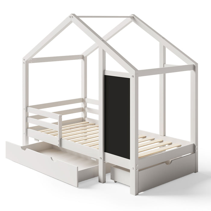 House Bed With board And Drawers