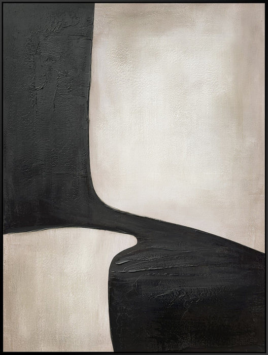 Sable Contours II - 35 X 47 - Hand-Embellished Canvas In Frame - Black