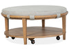 Lindon - Round Cocktail Table With Upholstered Top & Casters - Albert's Furniture (Wayne, MI)