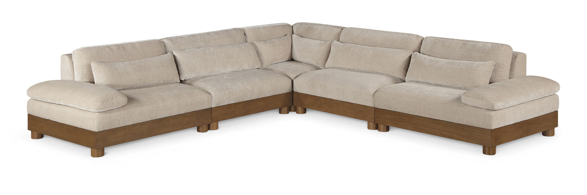 Turin - Chenille Fabric Upholstered Modular Sectional - Taupe