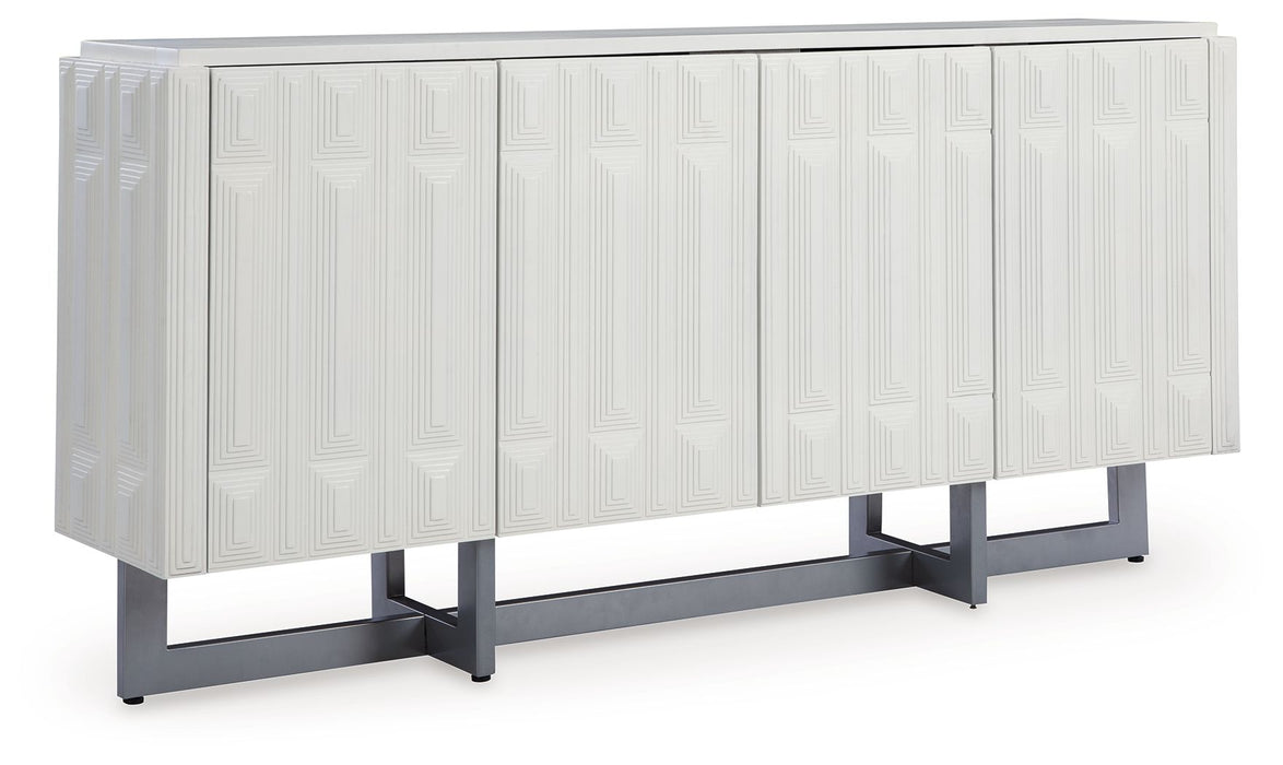 Ornawel - Accent Cabinet - Distressed White - Albert's Furniture (Wayne, MI)