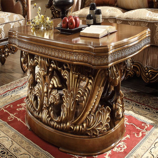 HD-8018 - End Table - Antique Gold & Perfect Brown