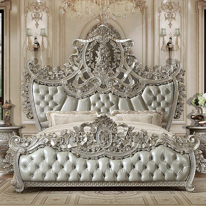 HD-8088 - California King Bed - Silver With Gold Highlight