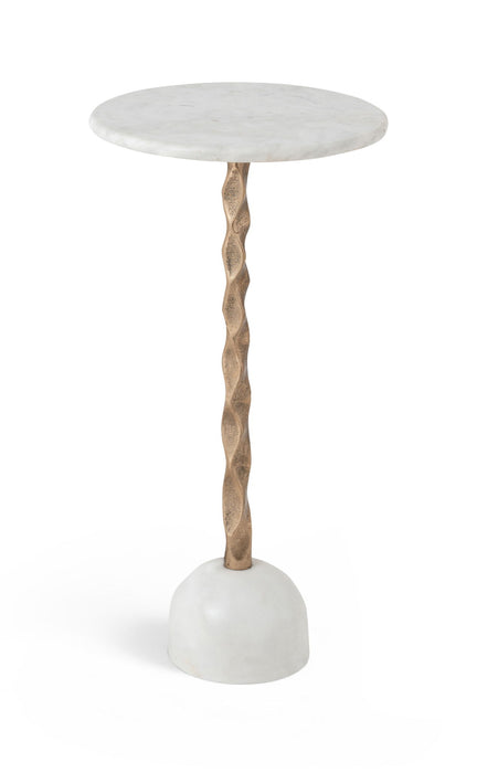 Helix - Genuine Marble Top And Aluminum Base End / Side Table