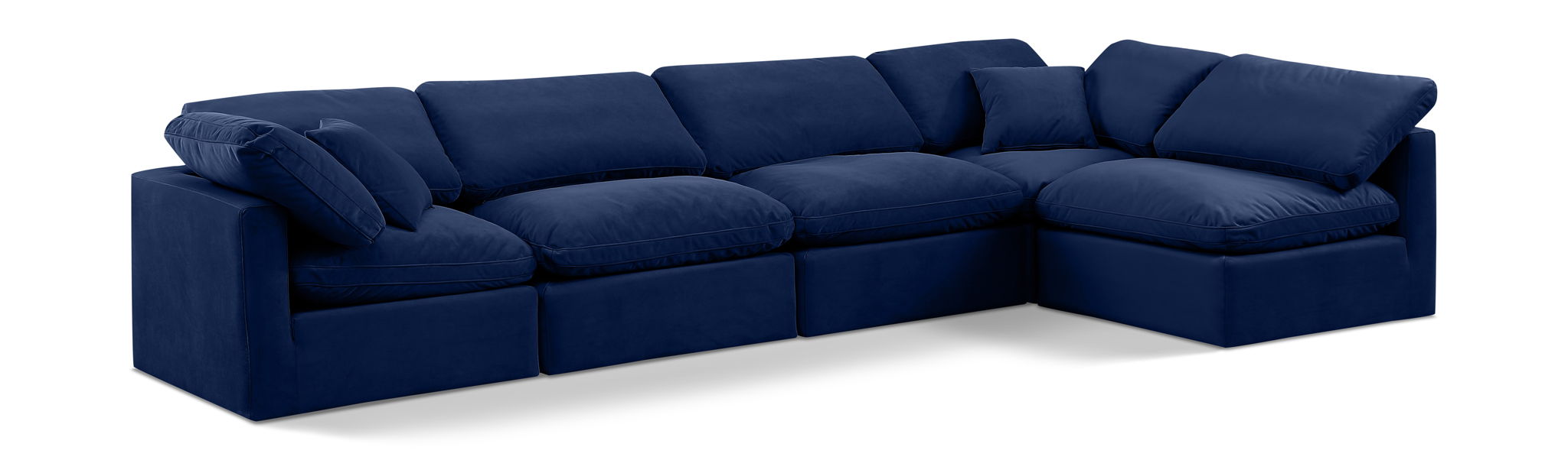 Indulge - Velvet 5 Piece Modular Sectional