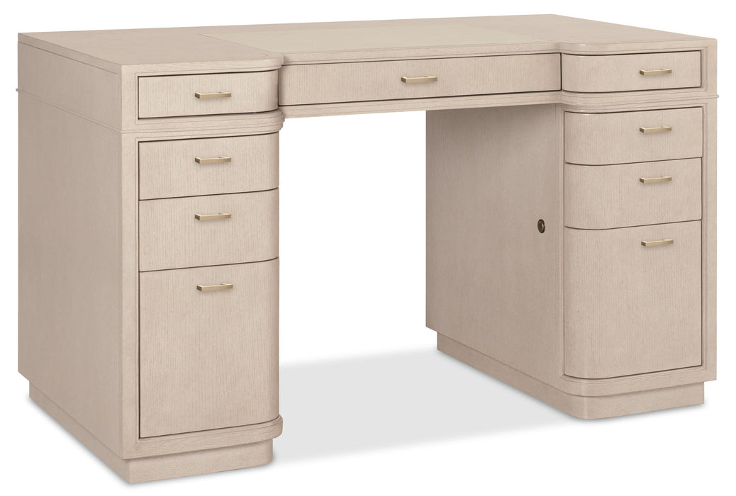 Home Office - Knee-Hole Desk - Polished Limestone