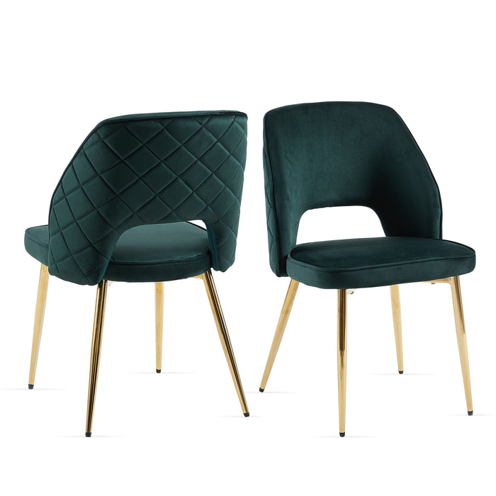 Dining Chairs With Metal Legs And Hollow Back Upholstered Dining Chairs