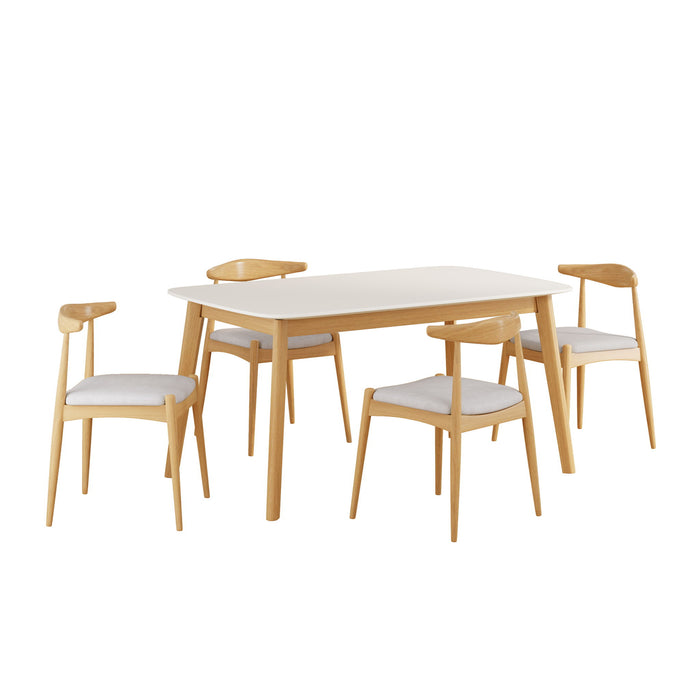 5 Piece Dining Set With Upholstered Chairs