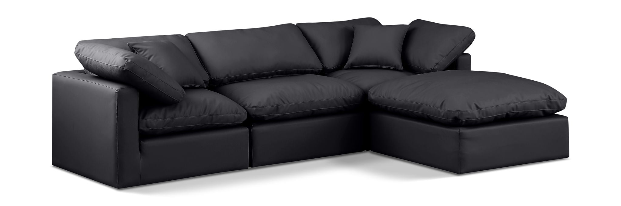 Indulge - Faux Leather 4 Piece Modular Sectional With Chaise