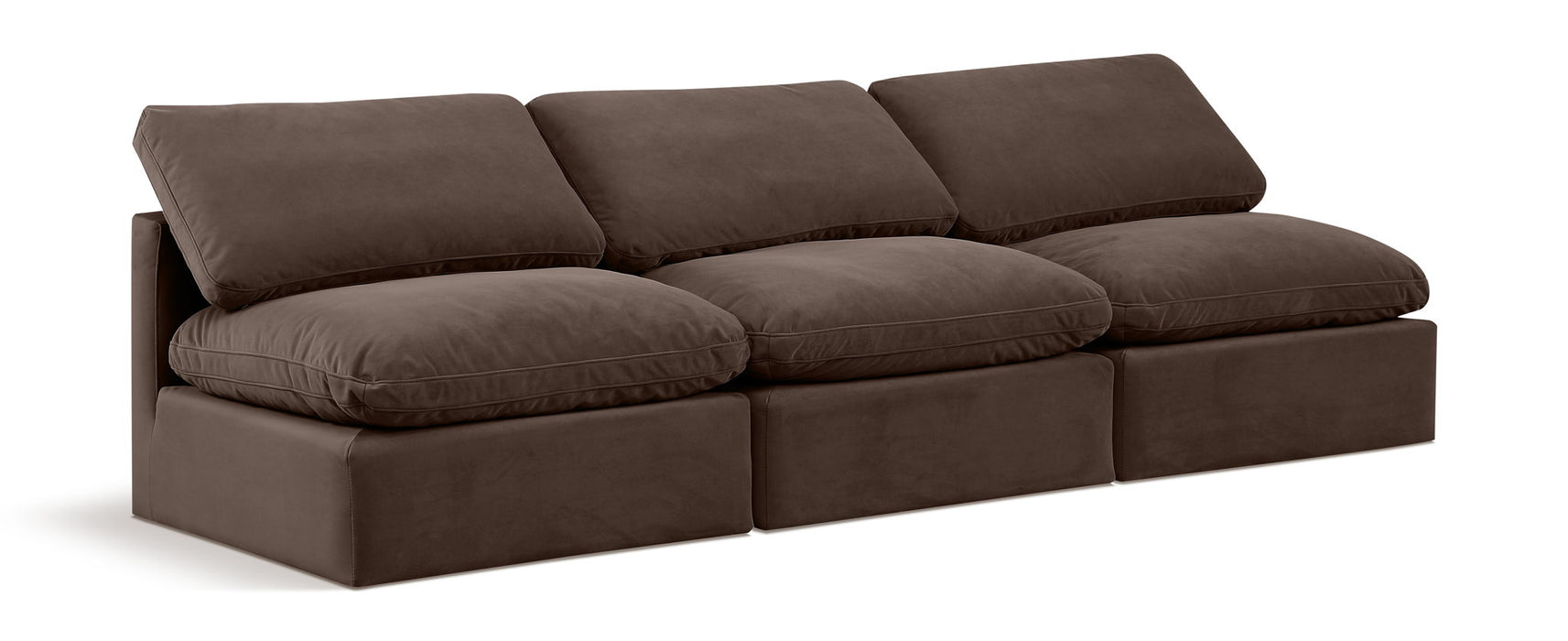 Indulge - Velvet 3 Seat Modular Armless Sofa