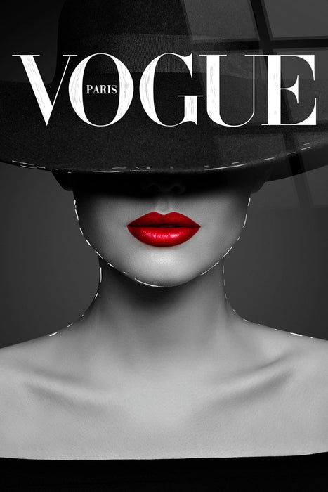 "Chic Enigma" Tempered Glass With Foil - Black / White / Red