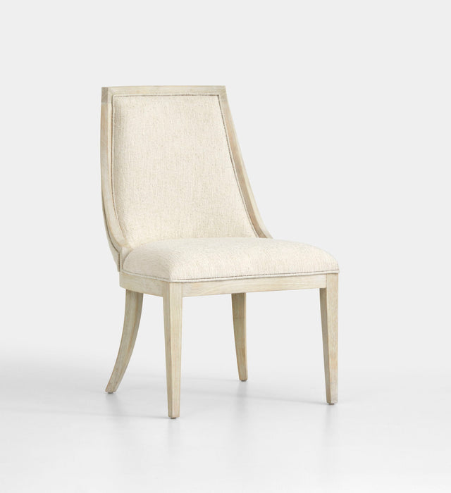 Herringbone Ridge - Upholstered Host Chair (Set of 2) - Clara Natural