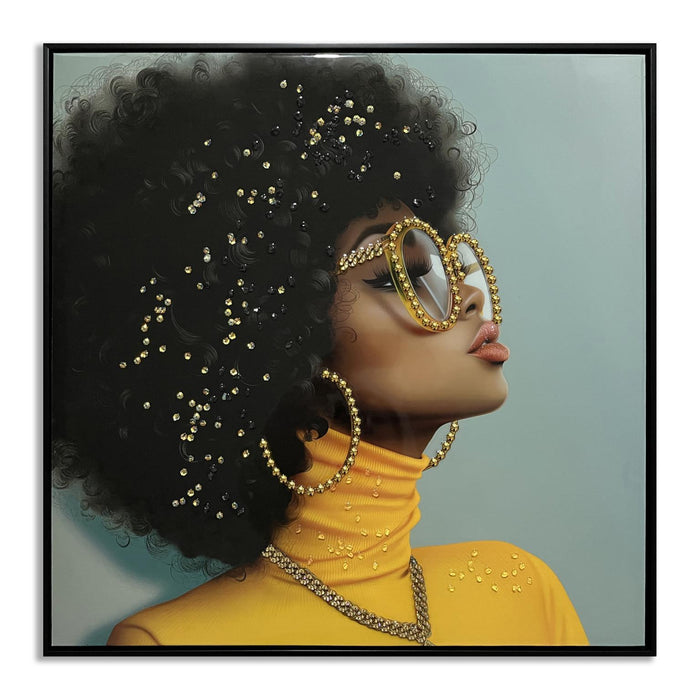 Golden Gaze Icon - 25" x 25" Framed Wall Art - Albert's Furniture (Wayne, MI)