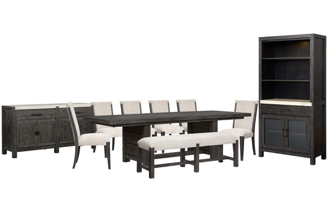 Plum Creek - 10 Piece Extendable Trestle Dining Table Set