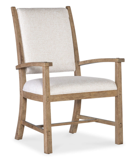 Vineyard Row - Post Back Upholstered Arm Chair (Set of 2) - Beige / Light Brown