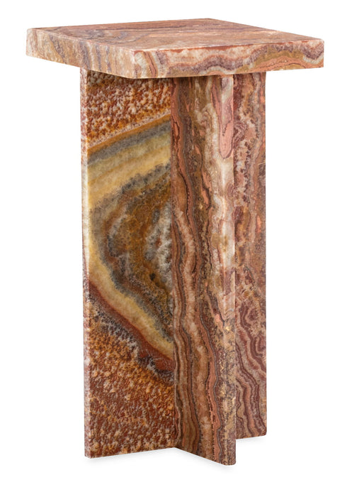 Melange - Denys Spot Table - Red / Light Brown