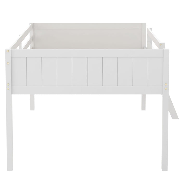 Low Loft Bed With Adjustable Ladder