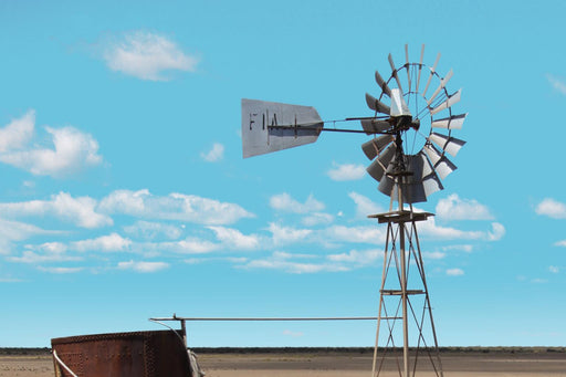 Windmill In The Field By Anna Coppel (Small) - Light Blue - Albert's Furniture (Wayne, MI)