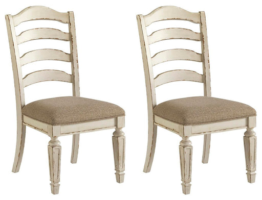 Realyn - Dining UPH Side Chair (Set of 2) - Ladderback - Chipped White - Albert's Furniture (Wayne, MI)