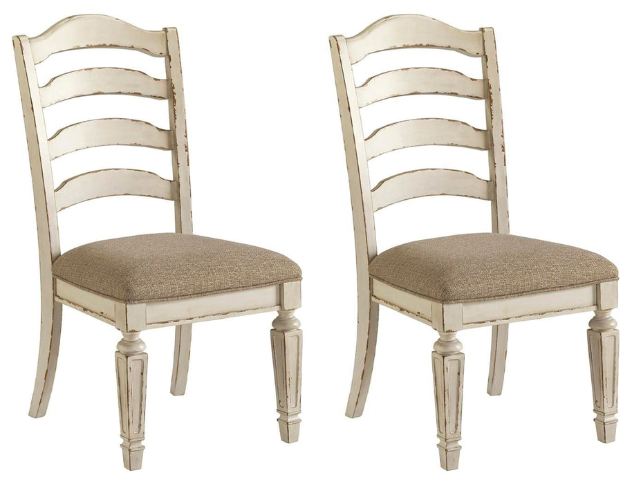 Realyn - Dining UPH Side Chair (Set of 2) - Ladderback - Chipped White - Albert's Furniture (Wayne, MI)